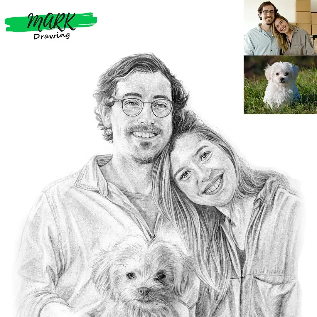 Hand Drawing Family Pencil Portraits